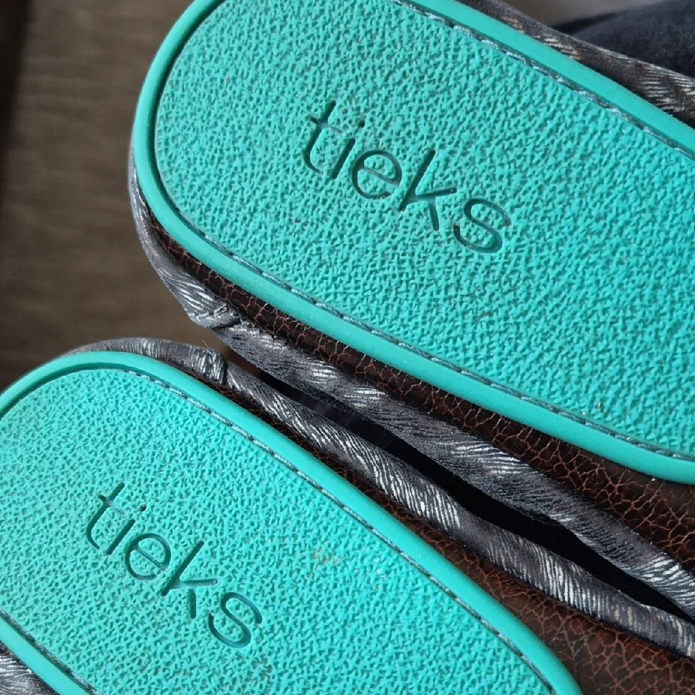 Tieks Black Leopard Ballet Flats - Picture 8 of 9